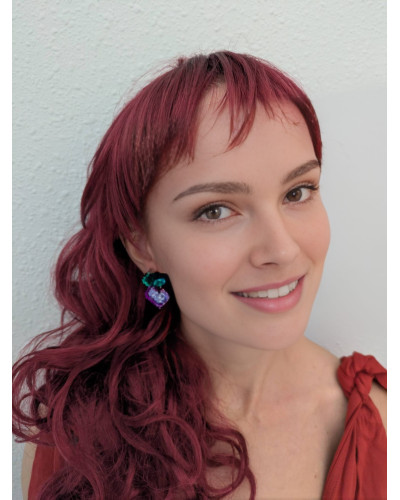 Pendientes Pixelados Remolacha