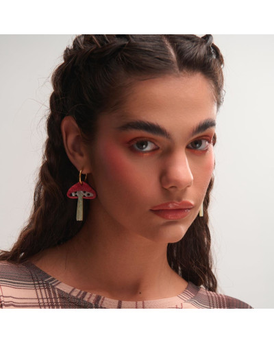 Pendientes Seta Roja