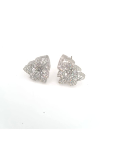 Pendientes Mini Árbol Navidad Plata