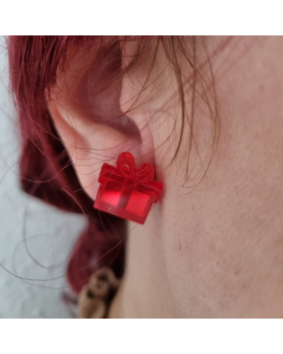 Pendientes Mini Regalo Rojo