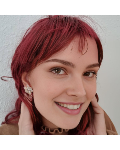 Pendientes Copo Nieve Blanco