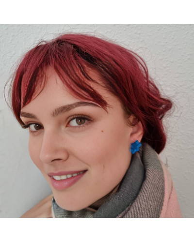 Pendientes Copo Nieve Azul