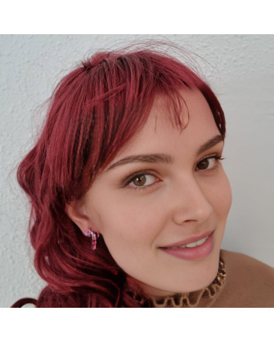 Pendientes Bastón Rosa