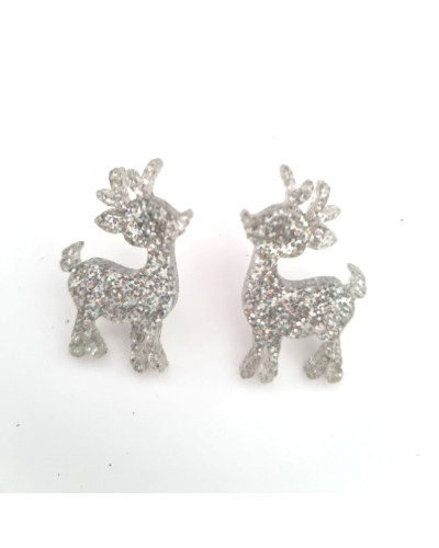 Pendientes Reno Plateado