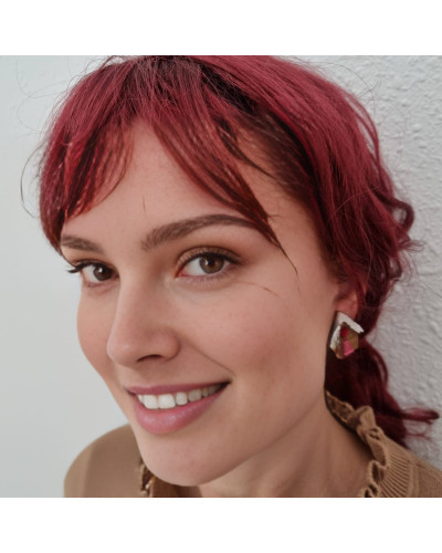 Pendientes Casita Jengibre Corazón Rojo