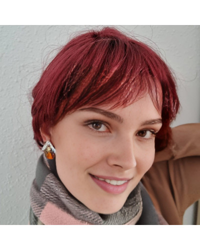 Pendientes Casita Jengibre Corazón Amarillo