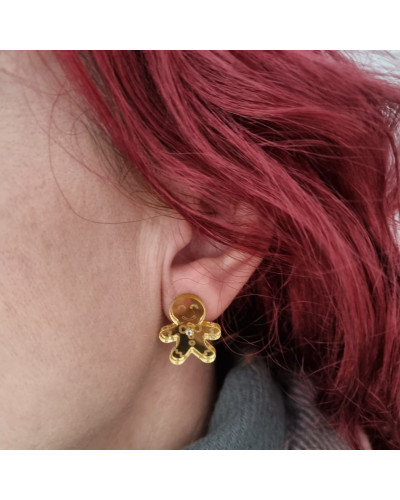 Pendientes Muñeco Jengibre Dorado