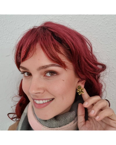 Pendientes Muñeco Jengibre Dorado