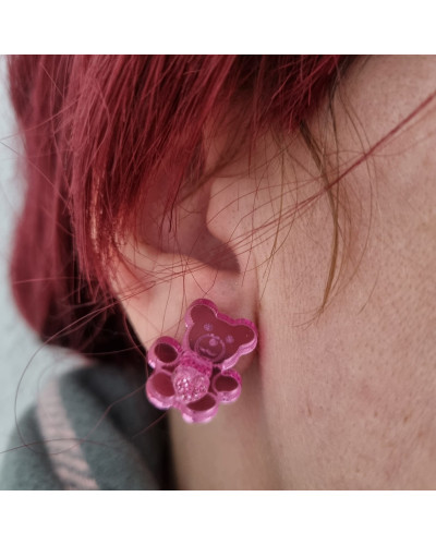 Pendientes Osito Rosa