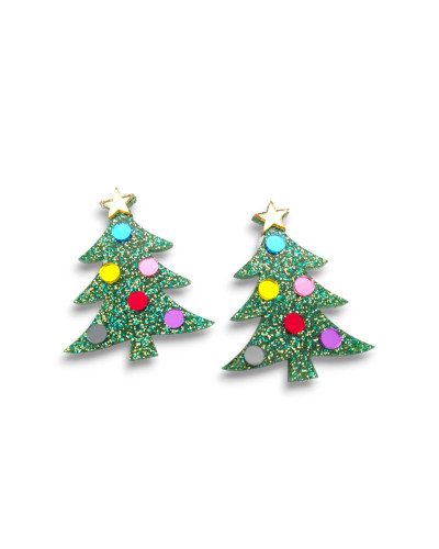 Pendientes Árbol Navidad con Bolitas