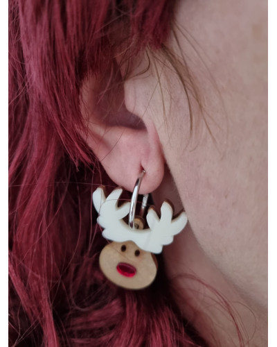 Pendientes Reno Madera