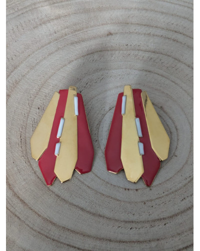 Pendientes Formas Geométricas Rojo