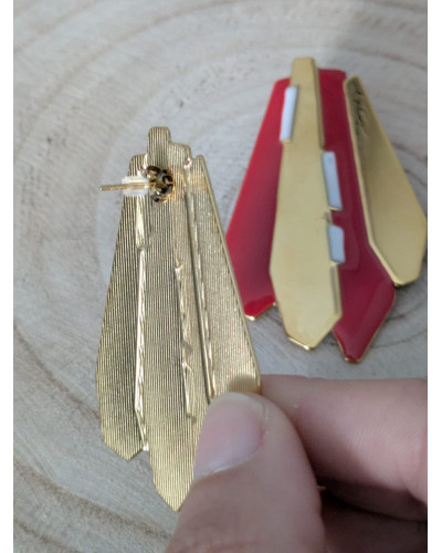 Pendientes Formas Geométricas Rojo