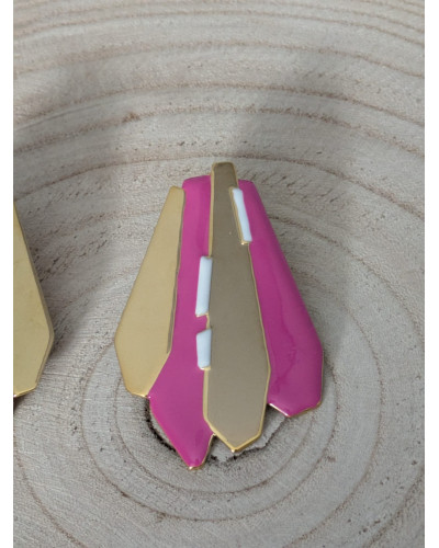 Pendientes Formas Geométricas Rosa