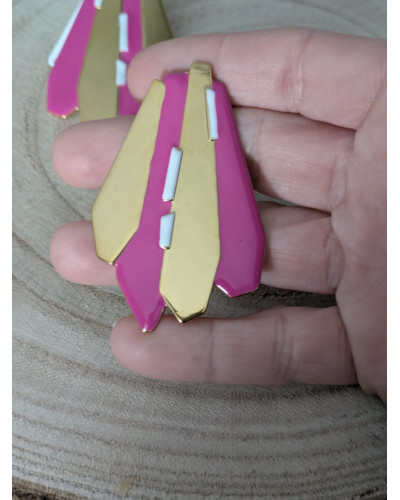 Pendientes Formas Geométricas Rosa