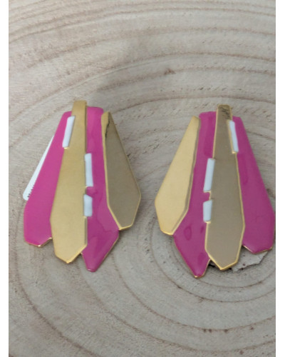 Pendientes Formas Geométricas Rosa