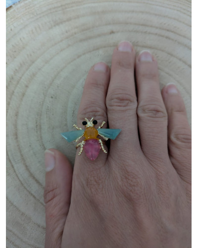 Anillo Insecto Volador Multicolor