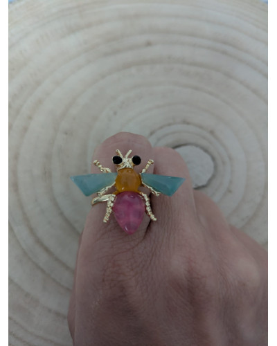Anillo Insecto Volador Multicolor