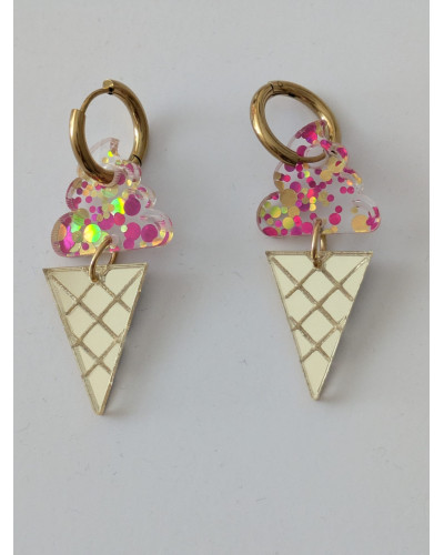 Pendientes Helado Gominola Dorados
