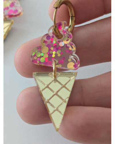 Pendientes Helado Gominola Dorados