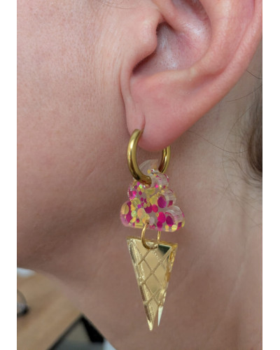 Pendientes Helado Gominola Dorados