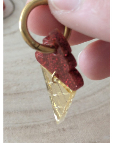 Pendientes Helado Gominola Rojos Dorado