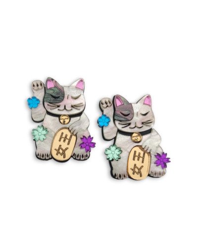 Pendientes Gato De La Suerte