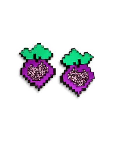 Pendientes Pixelados Remolacha